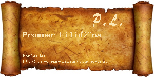 Prommer Liliána névjegykártya